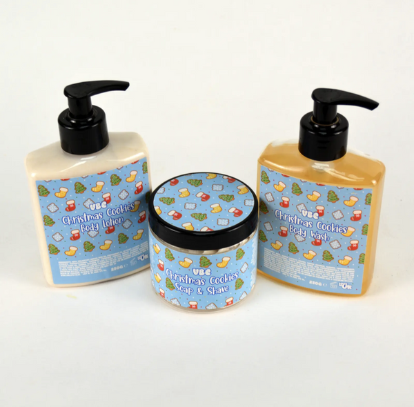 Christmas Cookies Body Care Trio, Body Wash, Soap and Shave, Lotion